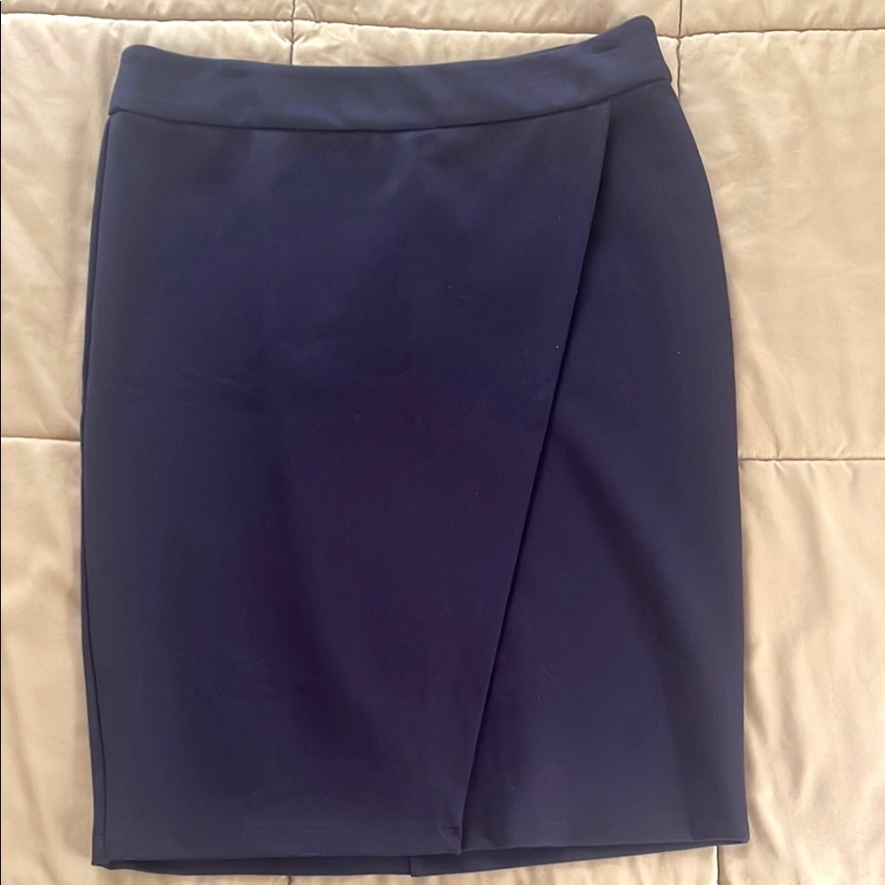 Liz Claiborne Faux Wrap Navy Blue Pencil Skirt Size 8